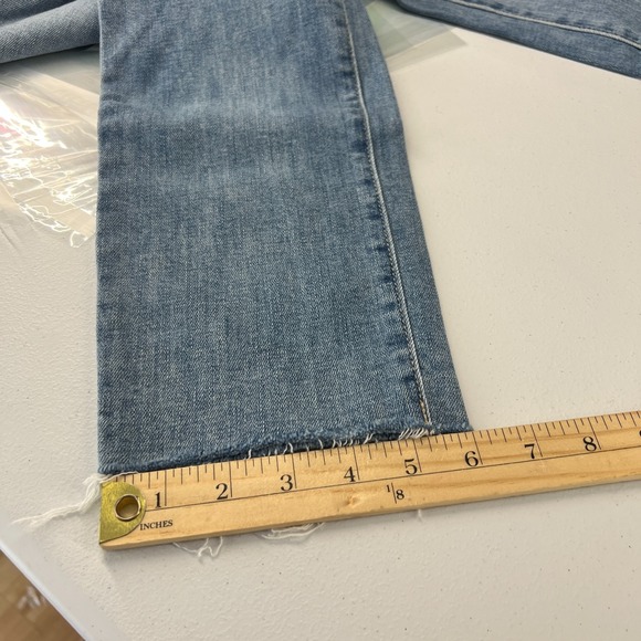 Soho High Waist Straight Jeans Womens‎ 2 Blue Denim Stretch Mid Rise Frayed Hem - Picture 12 of 14